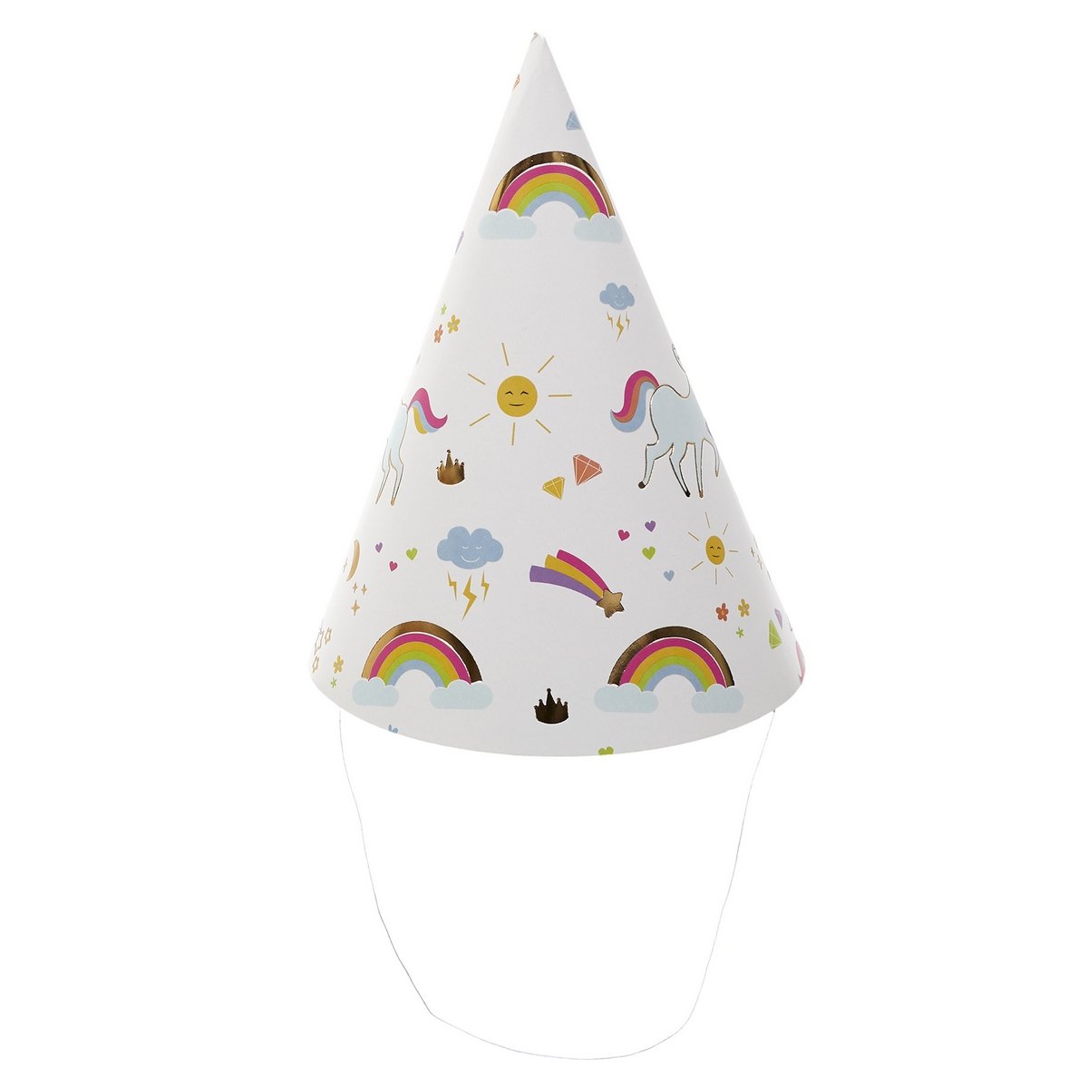 6 chapeaux de fête Licorne