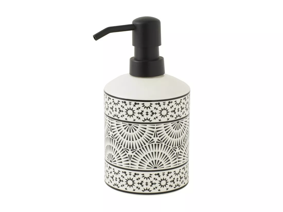 Set de salle de bain 4 pièces en porcelaine Noir et blanc