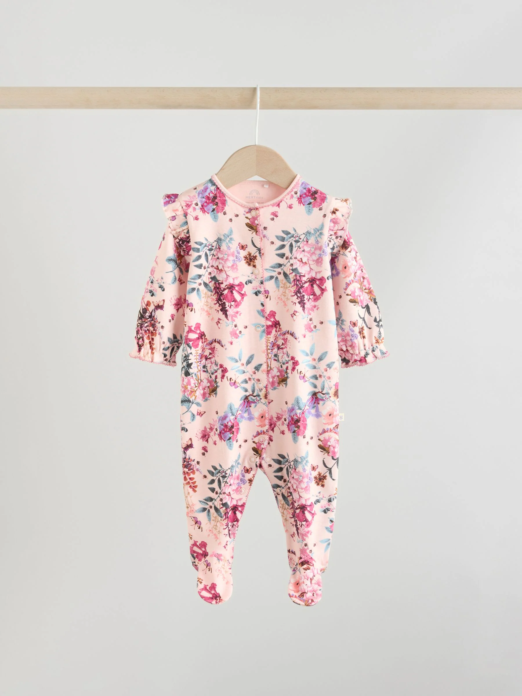 Ecru met bloemenmotief - Verpakking van 3 babypyjama's (0 mnd-2 jr)