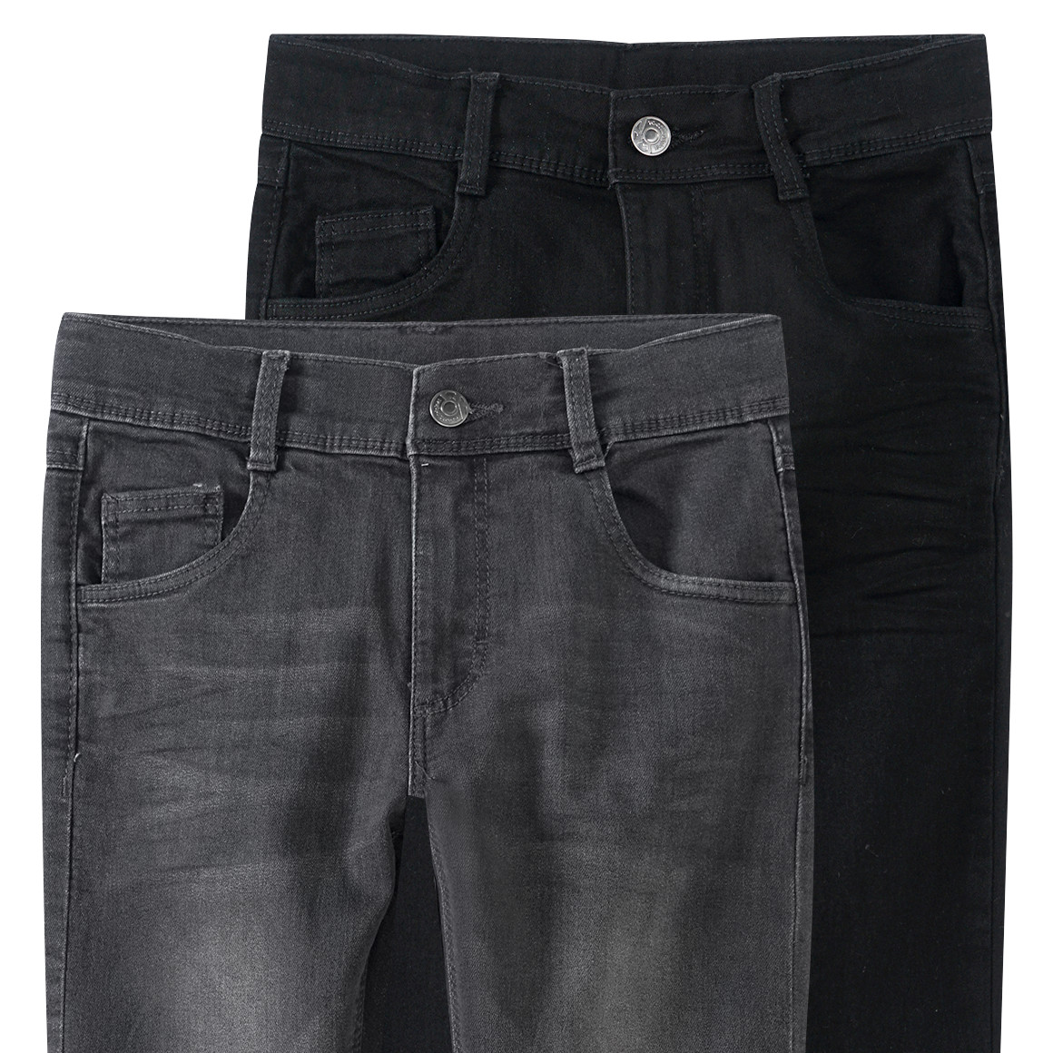 Famy 2 Jungen Skinny-Jeans im 5-Pocket-Style dunkelgrau / schwarz