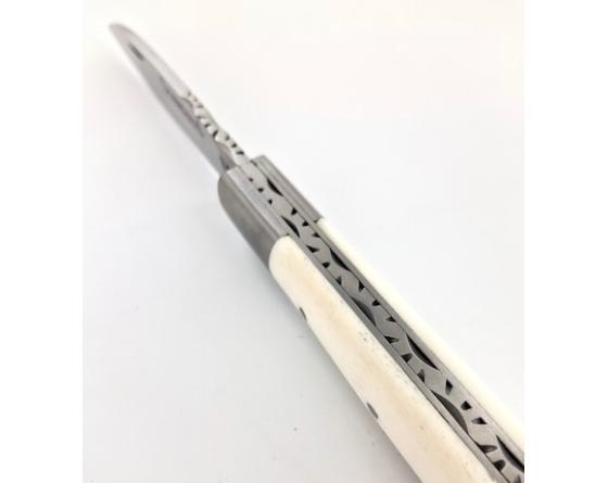 Yssingeaux 11 cm - Os - Guilloché Couteau de Poche PassionFrance
