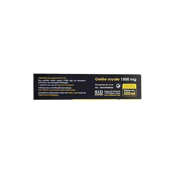 Geleia Real Oligoroyal Orgânica SID Nutrition 1500mg - 20 ampolas