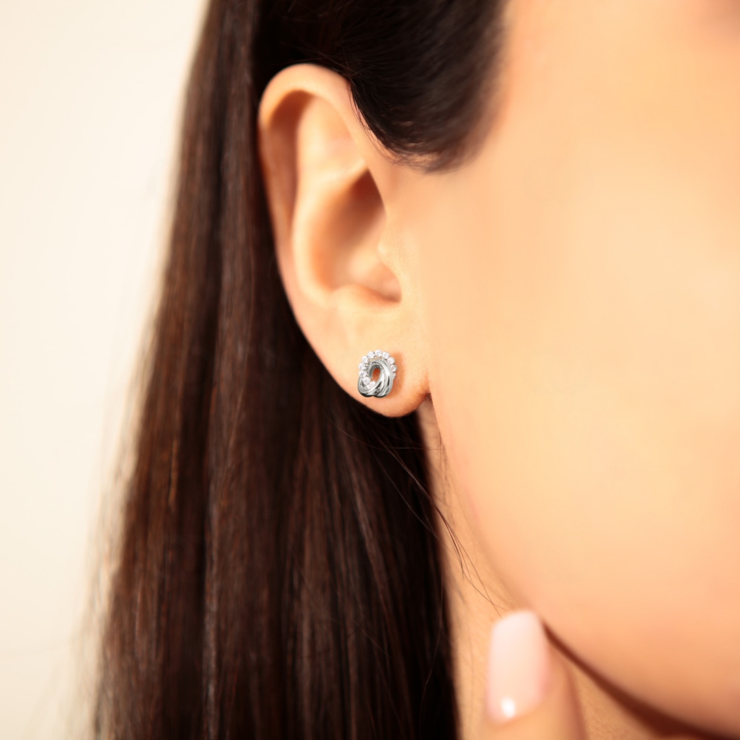 Ohrstecker 750/18 K Weissgold mit Zirkonia