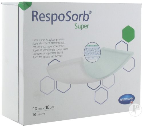 Hartmann RespoSorb Super Pansements Superabsorbants 10x10cm Pièces 10 (6850204)