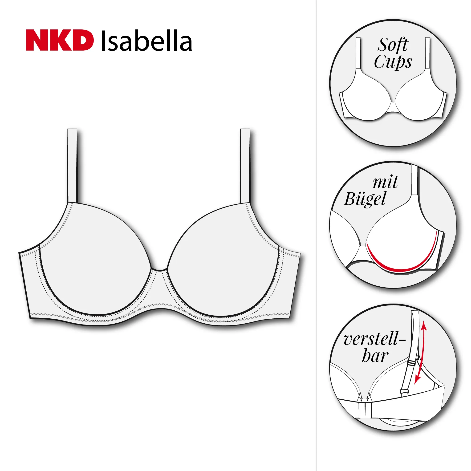 Damen-Bügel-BH, NKD-ISABELLA, große Größen