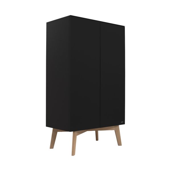 Kidsmill Sixties Kledingkast 2-Deurs Zwart Mat / Naturel