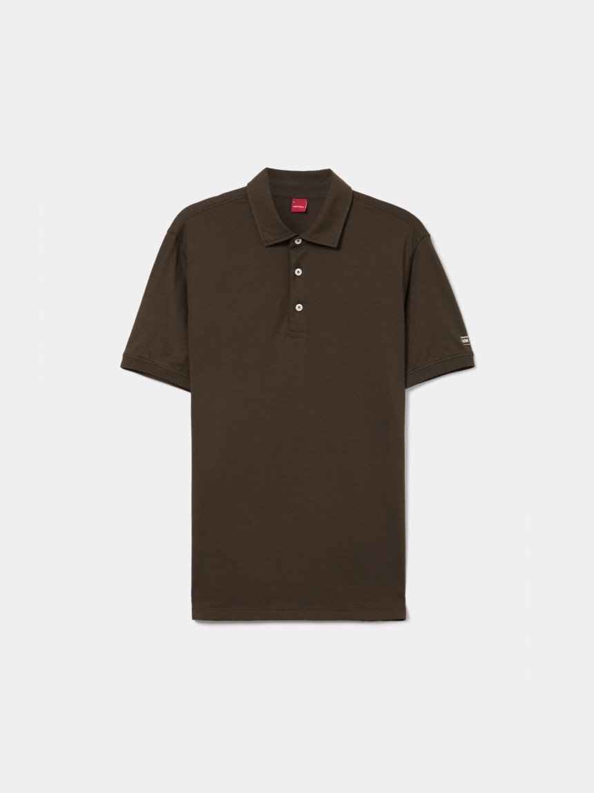 Polo de manga curta em algodão