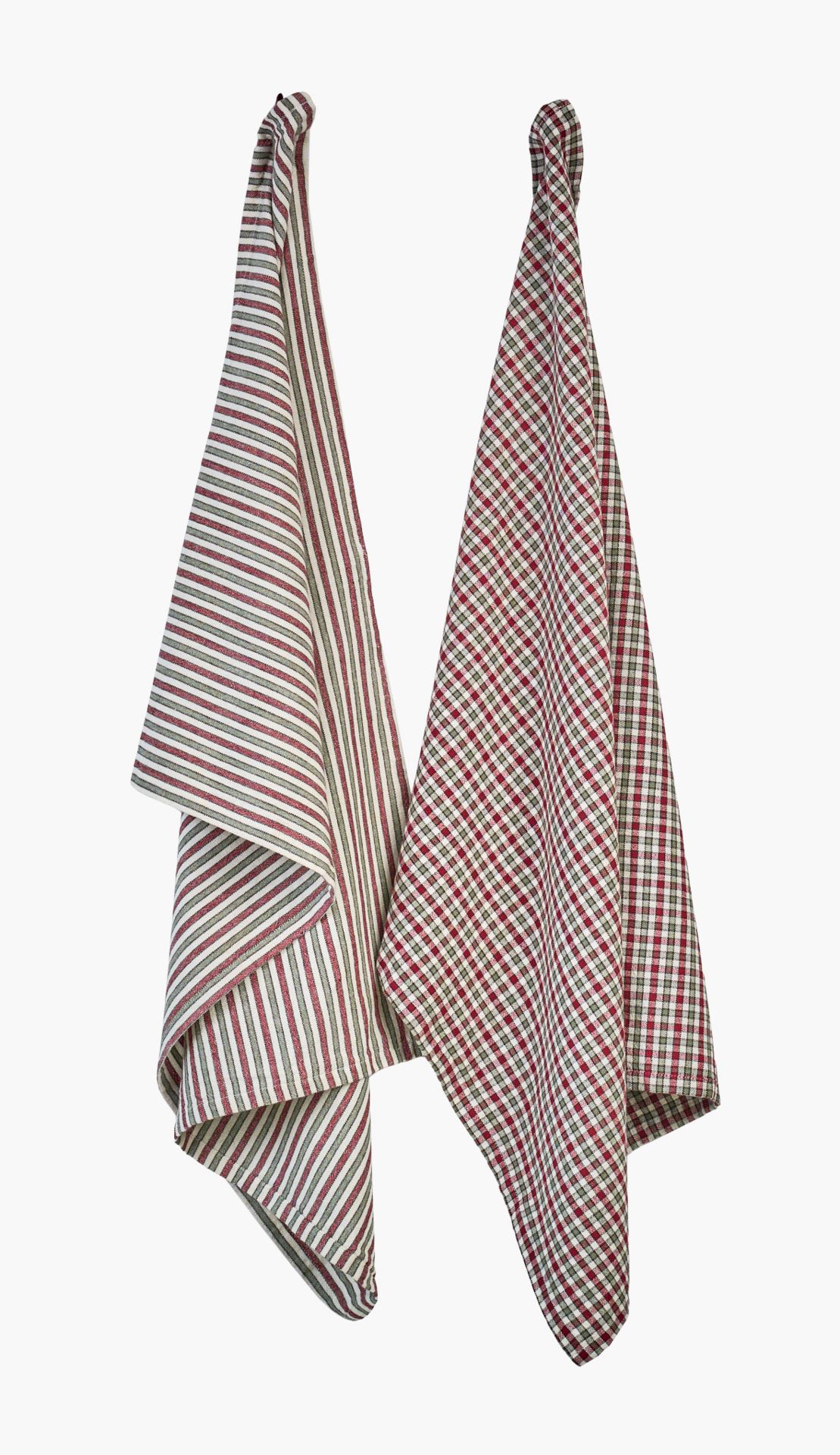 2pk kjøkkenhåndkle rød - 50x70 cm