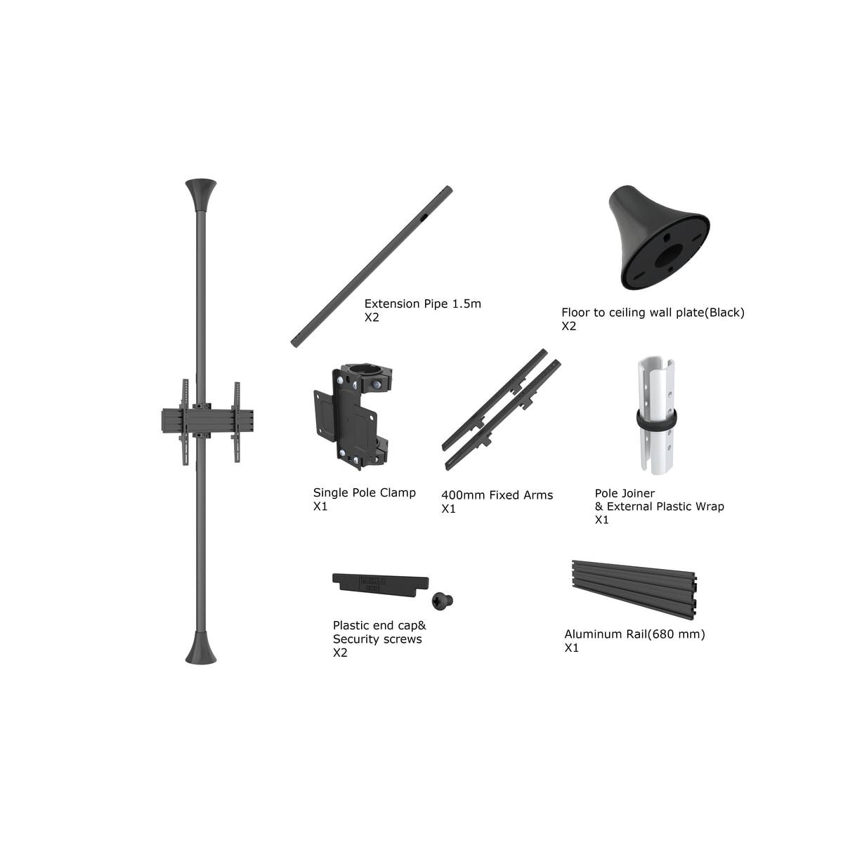 Multibrackets 3620 digitalskiltmontering 165,1 cm (65