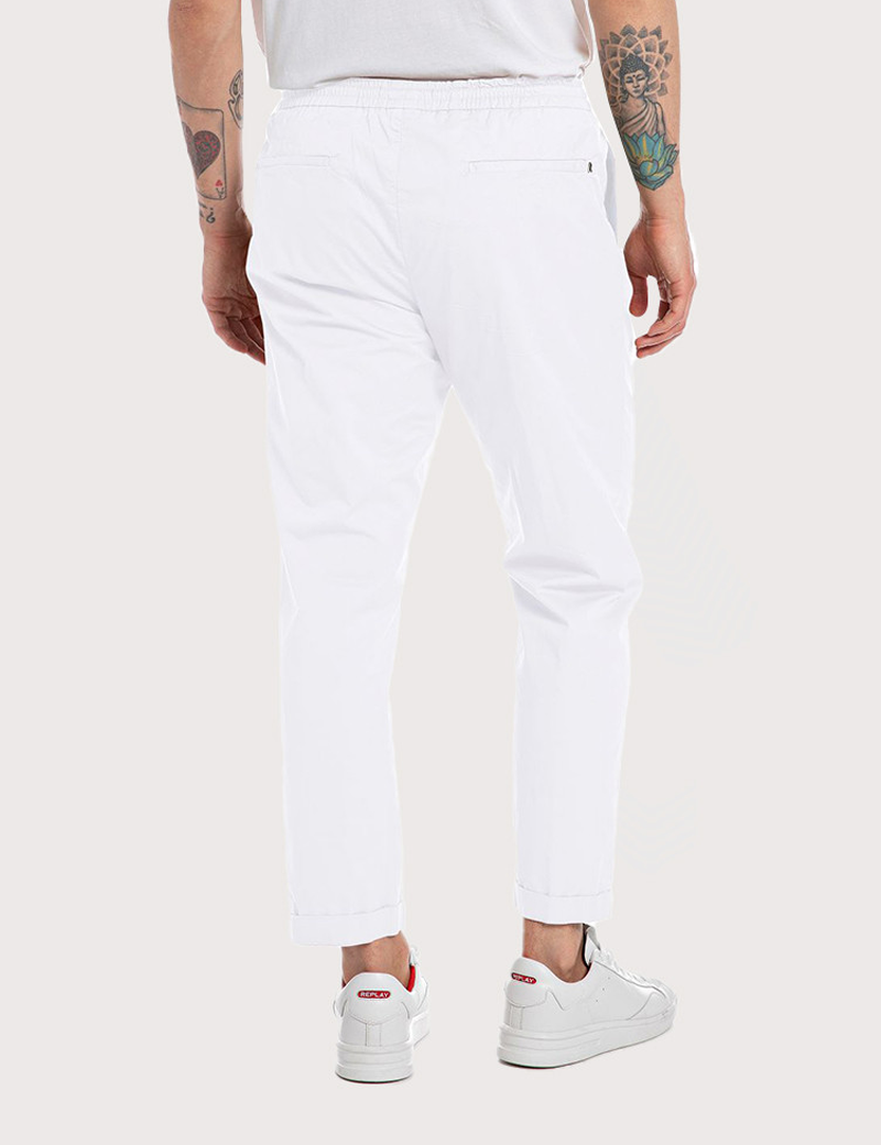 REPLAY PANTALON HOMME CORDON DÉCONTRACTÉ BLANC
