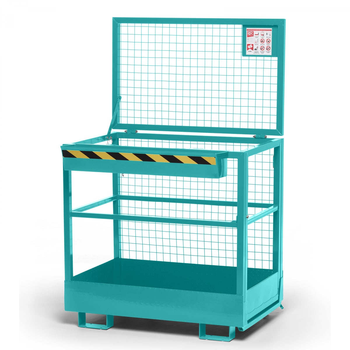 R+R Industrietechnik werkmand type RAK 1200x800x1910mm RAL5018 turquoiseblauw