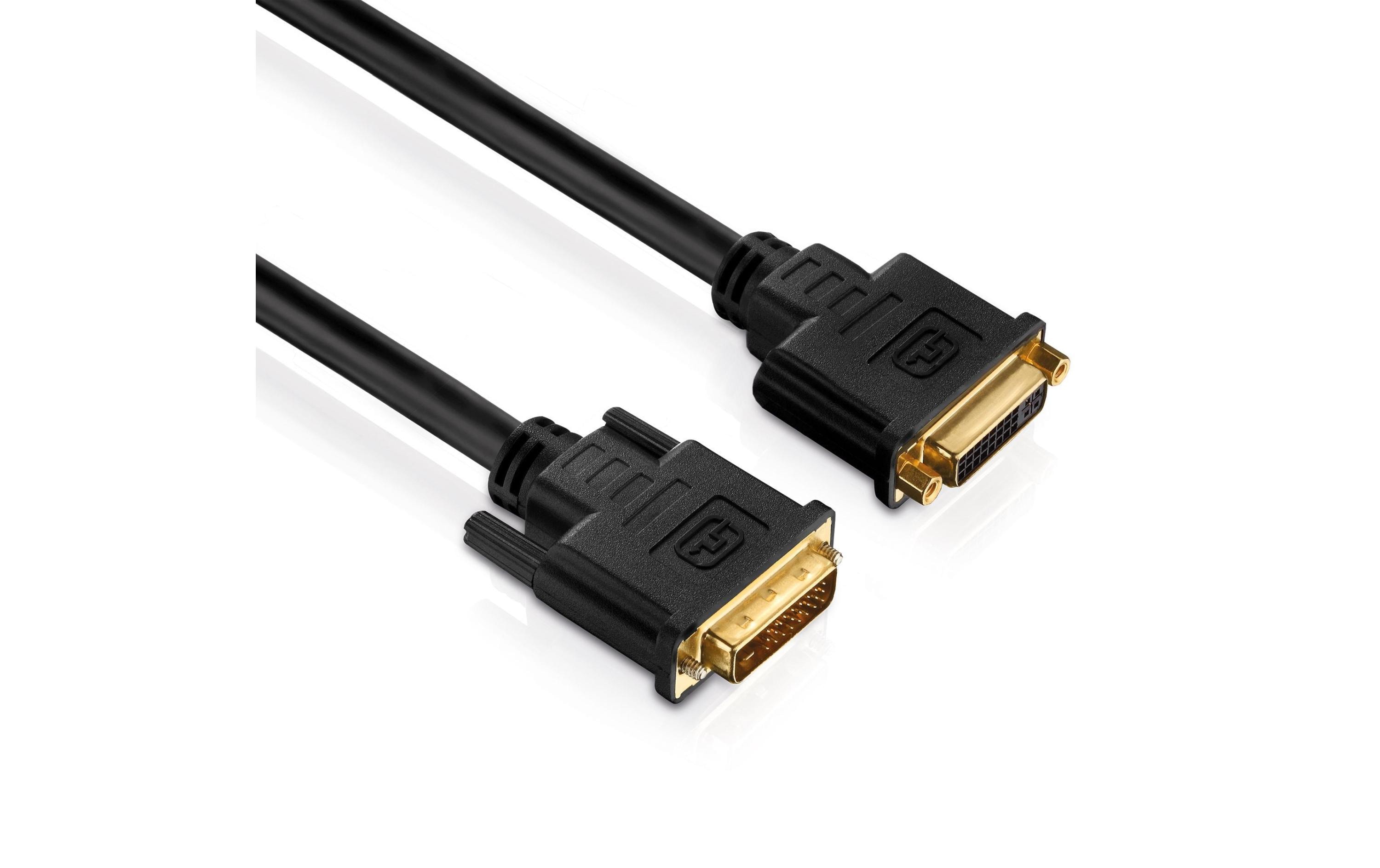 Kabel DVI-D - DVI-D, 1 mDVI Dual Link Verlängerungskabel, 1 Meter, schwarz