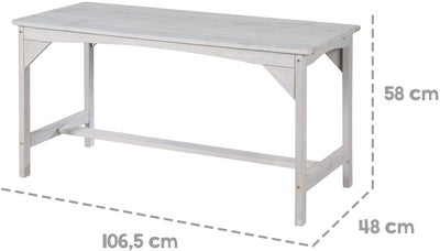 Roba Barn Piknikbord Set til 4 Deluxe med Parasoll & Sitteputer, Grå