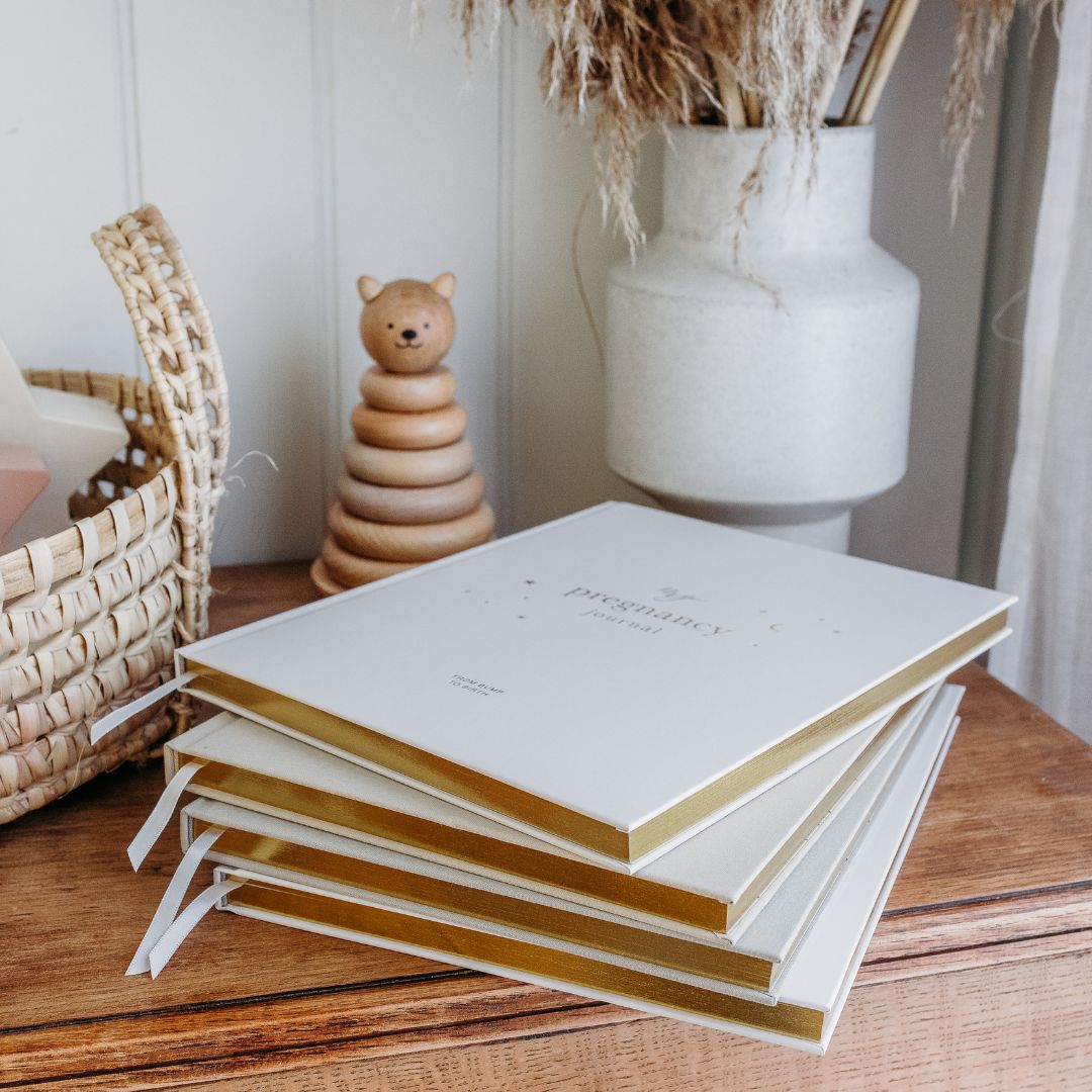Blush and gold my pregnancy journal - white