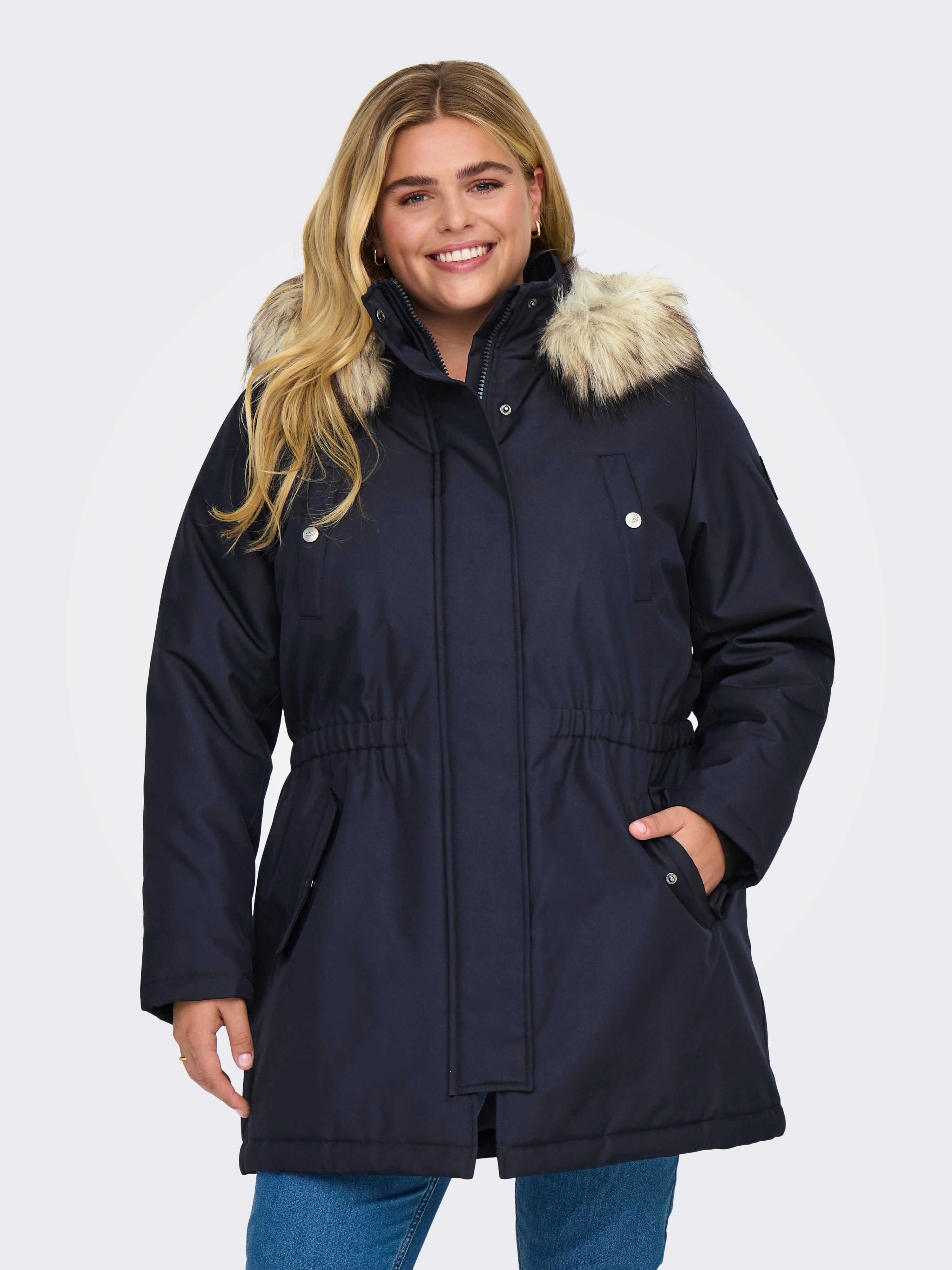 CARIRENA Langer Parka Night Sky