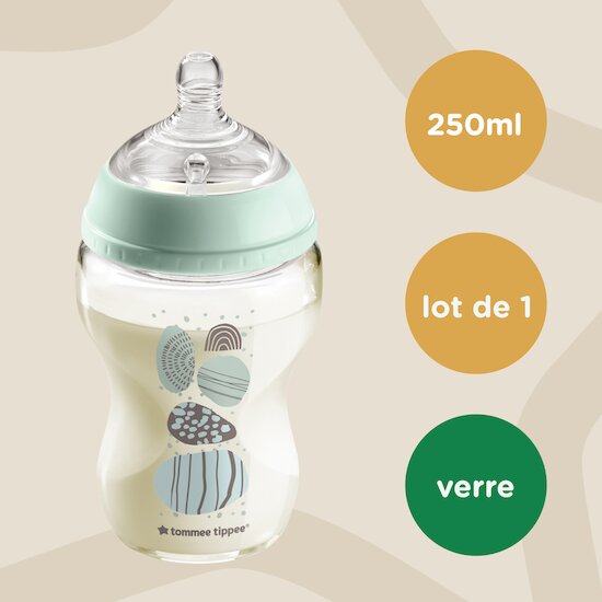 Biberon Closer to nature verre   Rose        de               Tommee Tippee