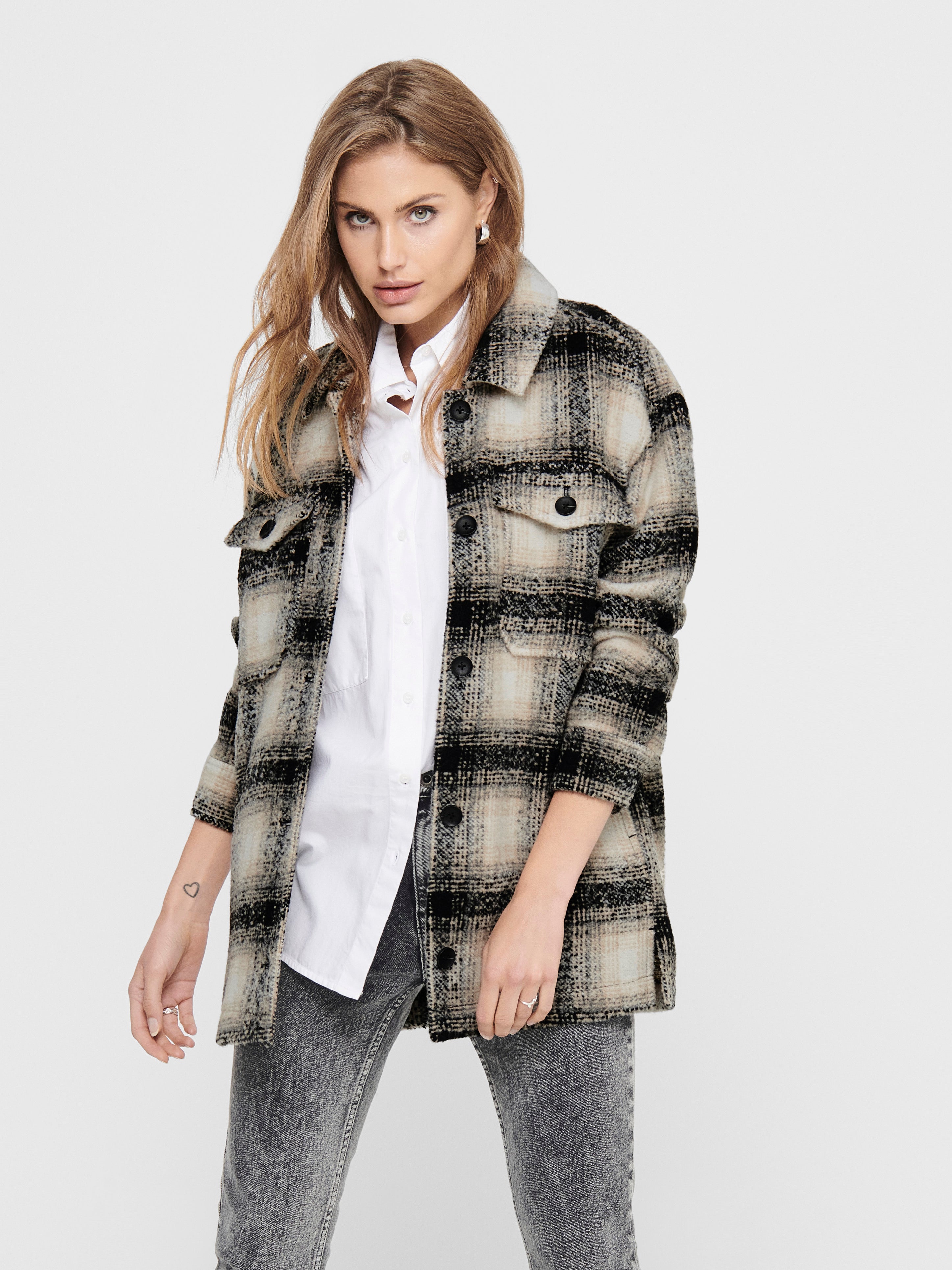 ONLALLISON Lange Hemdjacke Pumice Stone