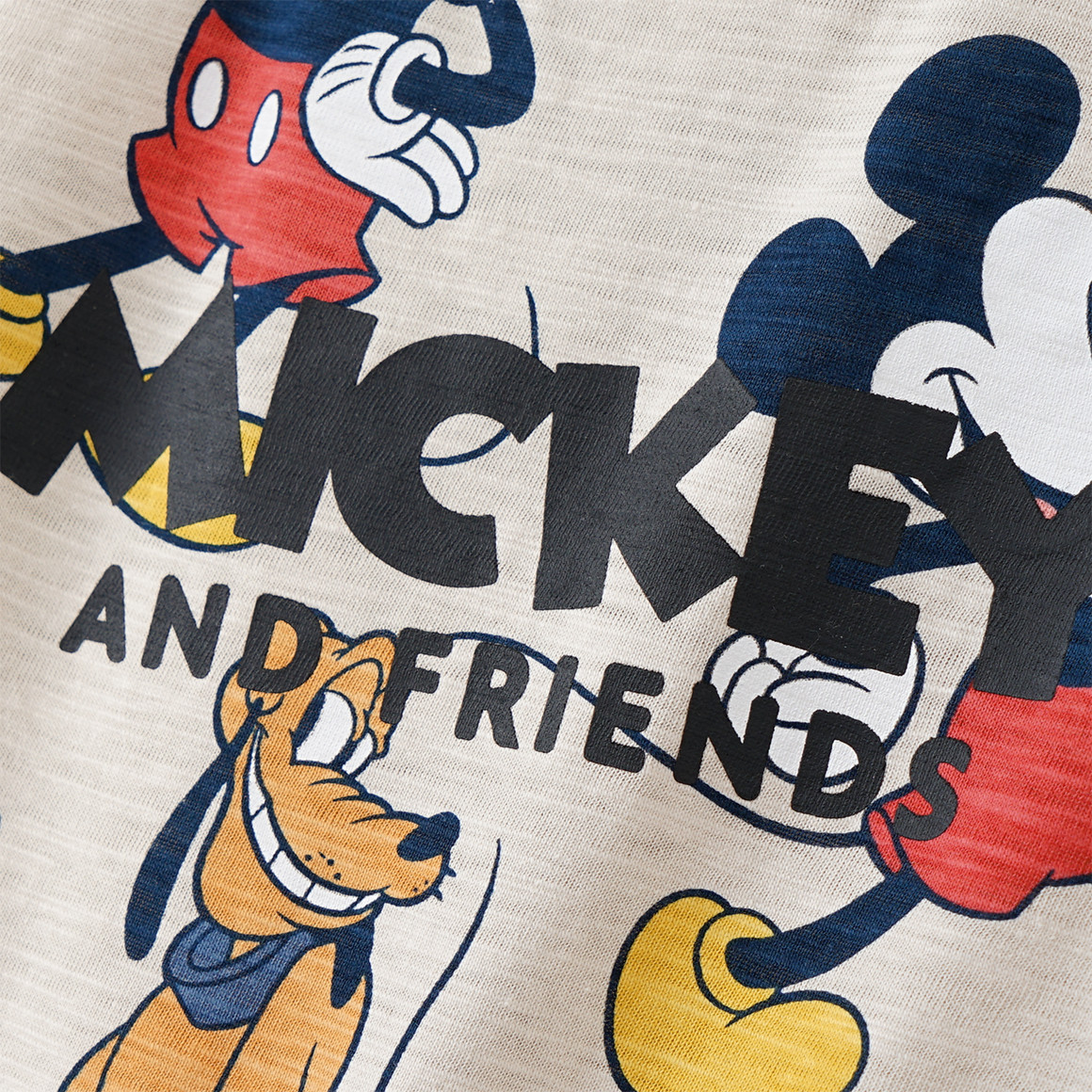 Topomini Micky Maus T-Shirt mit Allover-Print beige