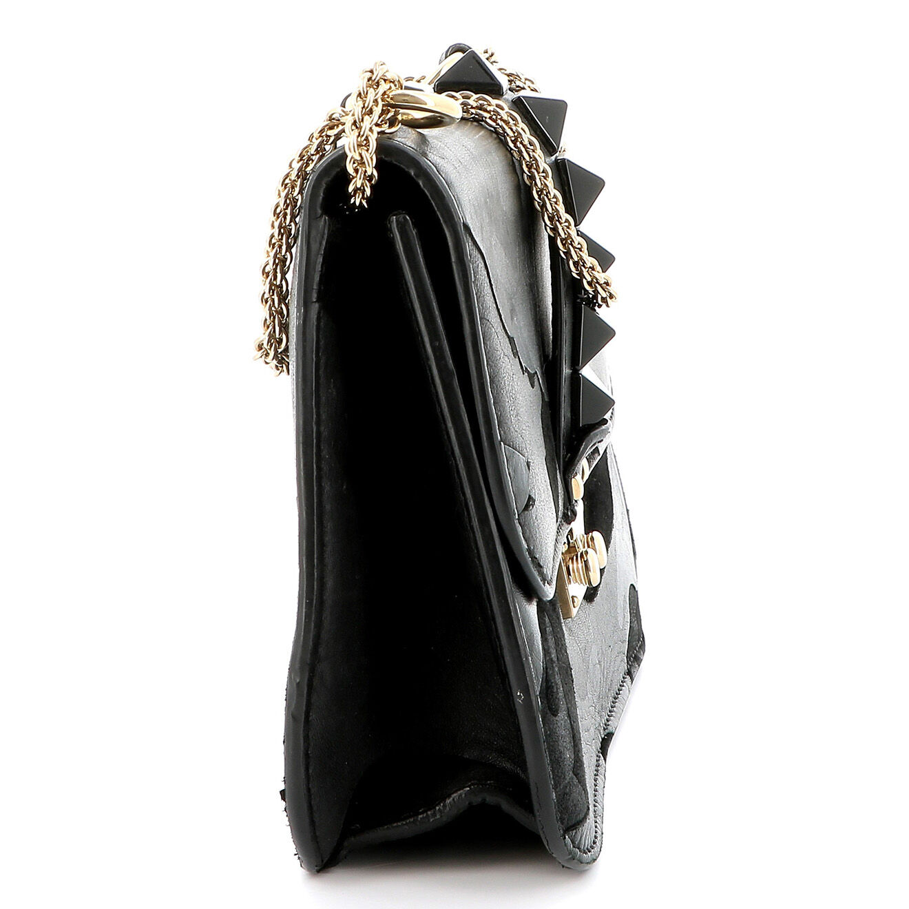 Valentino Sac porté épaule Glam Lock en Cuir noir Etat: Très bon état - 26.5x16 cm