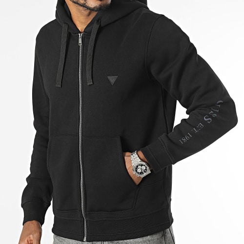 Sweat Zippé Capuche M3BQ48-K9Z21 Noir