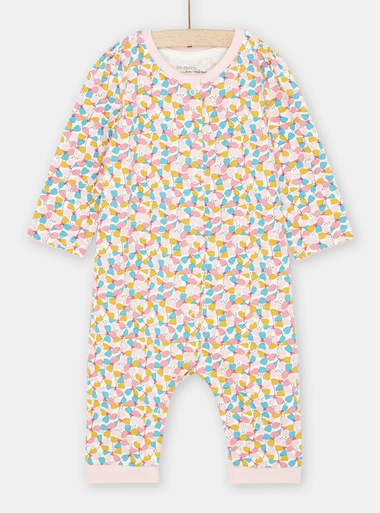Grenouillère multicolore à imprimé fleuri bébé fille