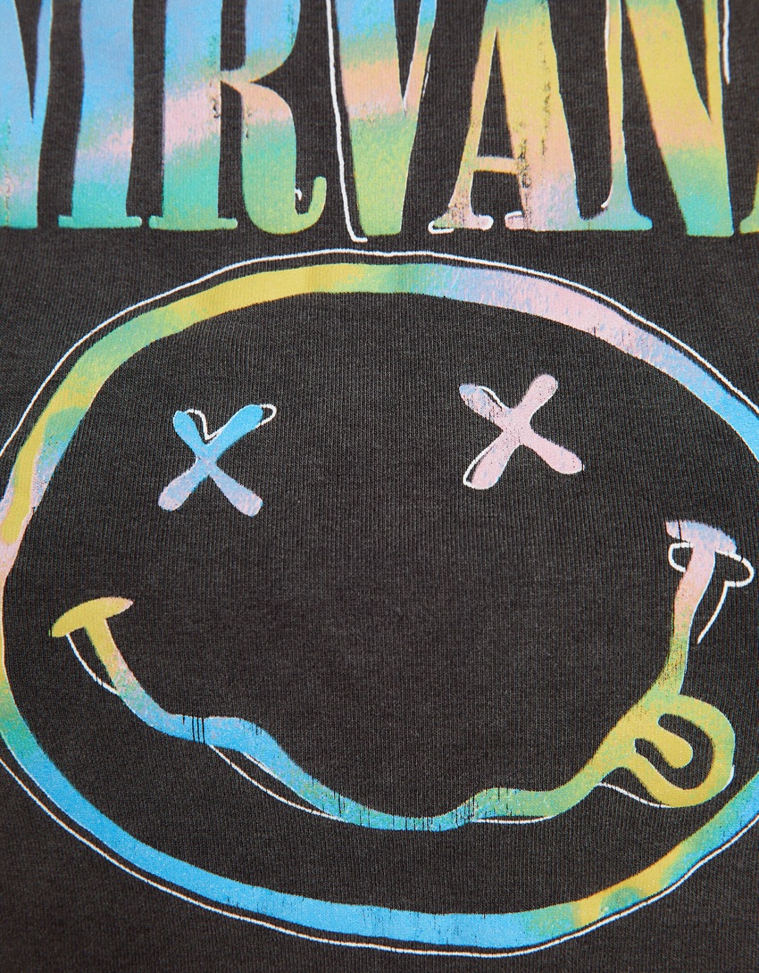 Camiseta sem mangas com estampa do Nirvana