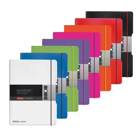 Herlitz Notizheft PP A4 Flex violett kariert liniert