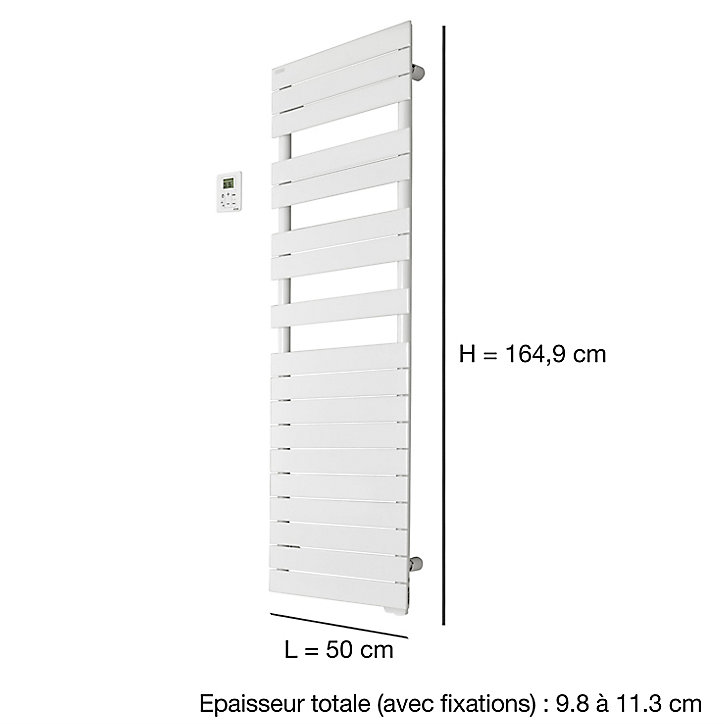 Sèche-serviettes électrique à inertie fluide Acova Alpaga symétrique blanc 1000W