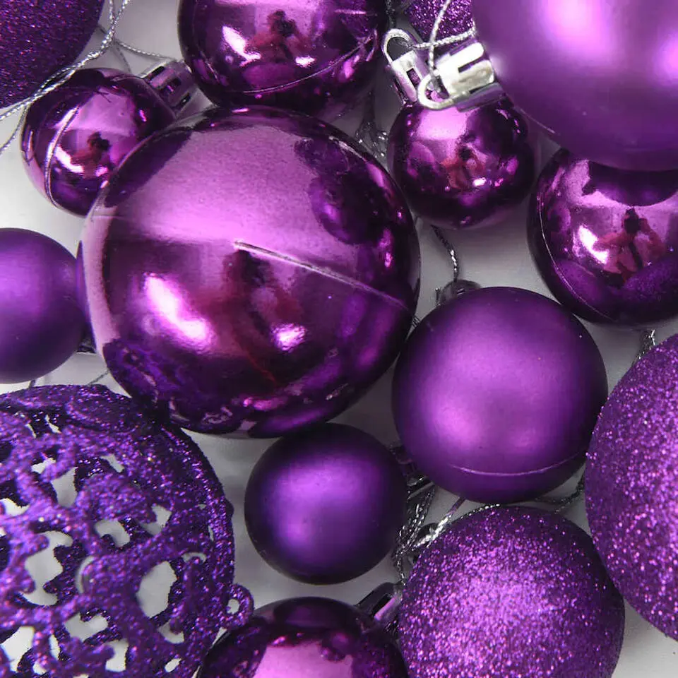 vidaXL - Kerstballenset - Paars - Polystyreen