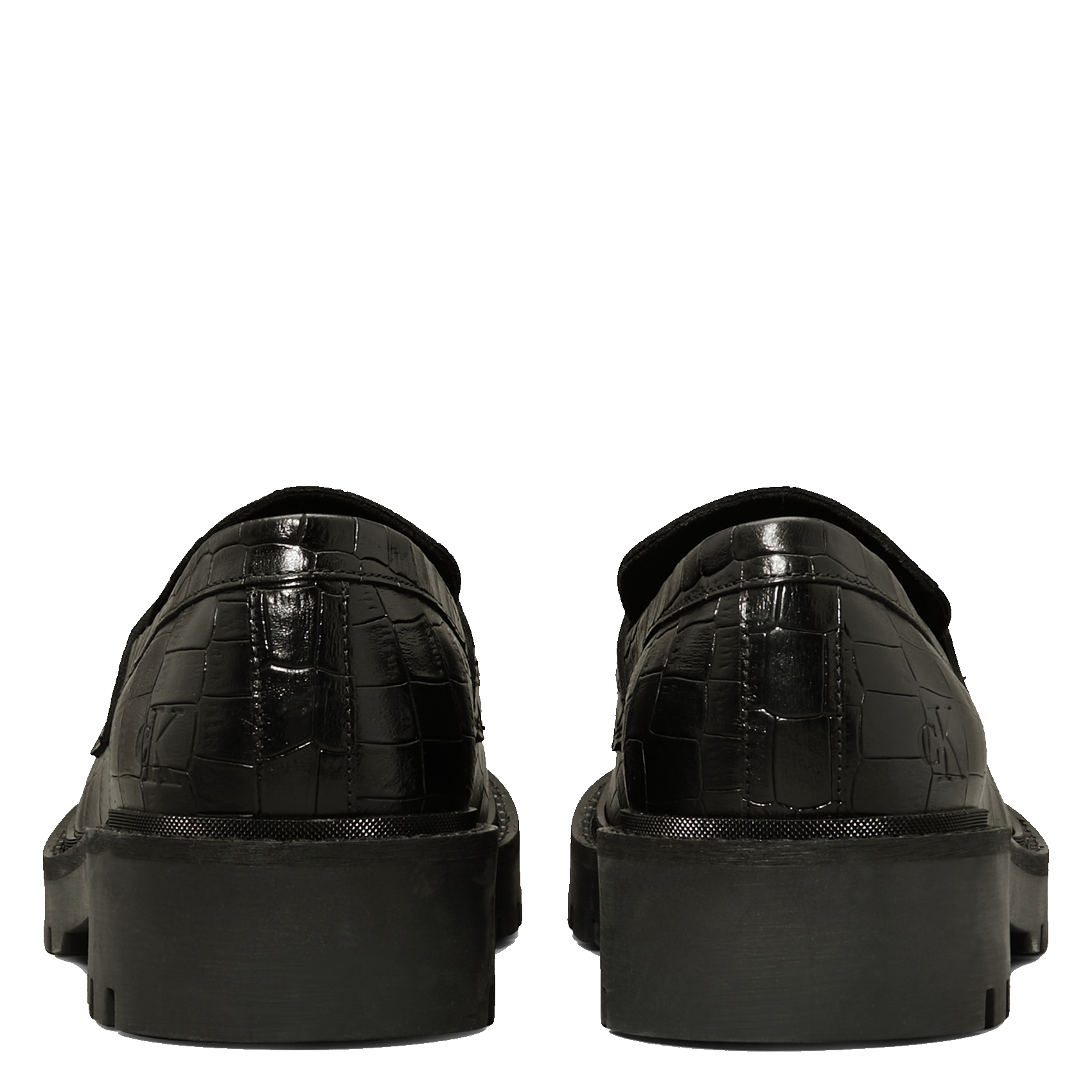 Moccassins en cuir embossés croco | Noir