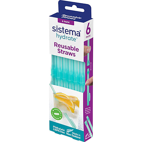 Sistema genanvendelige sugerør (6stk)