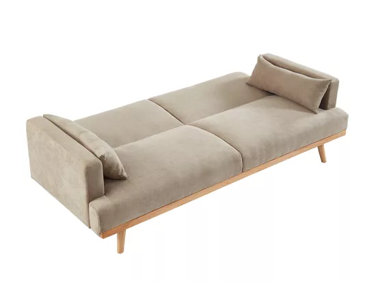 Canapé 3 places convertible clic-clac en tissu ESME - Beige