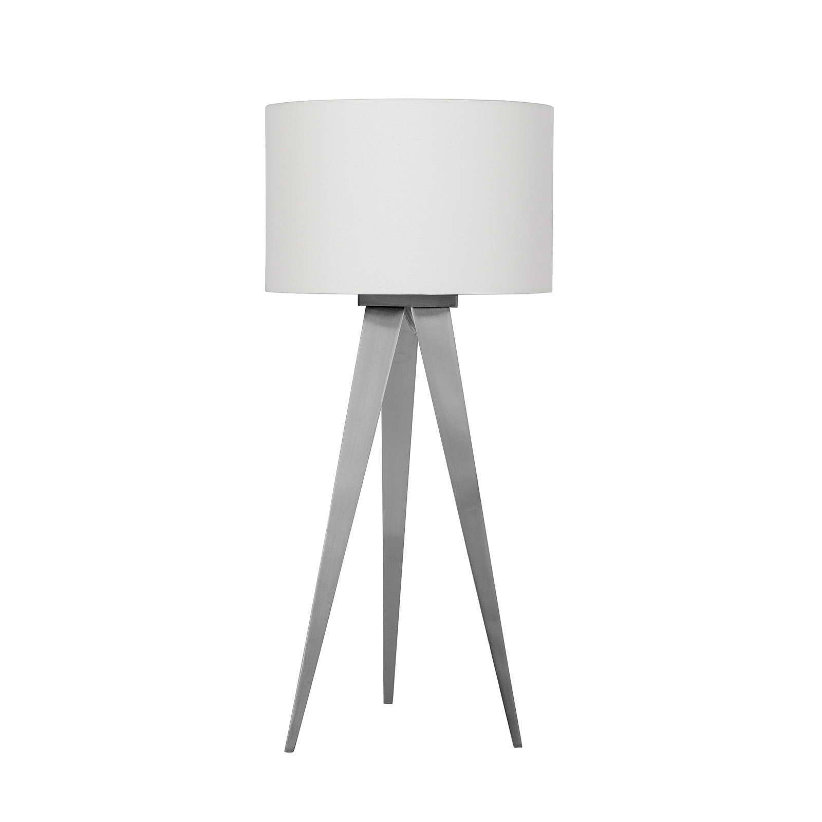 Hockerleuchte TRIPOD - weiß-nickelfarben - 61,5 cm