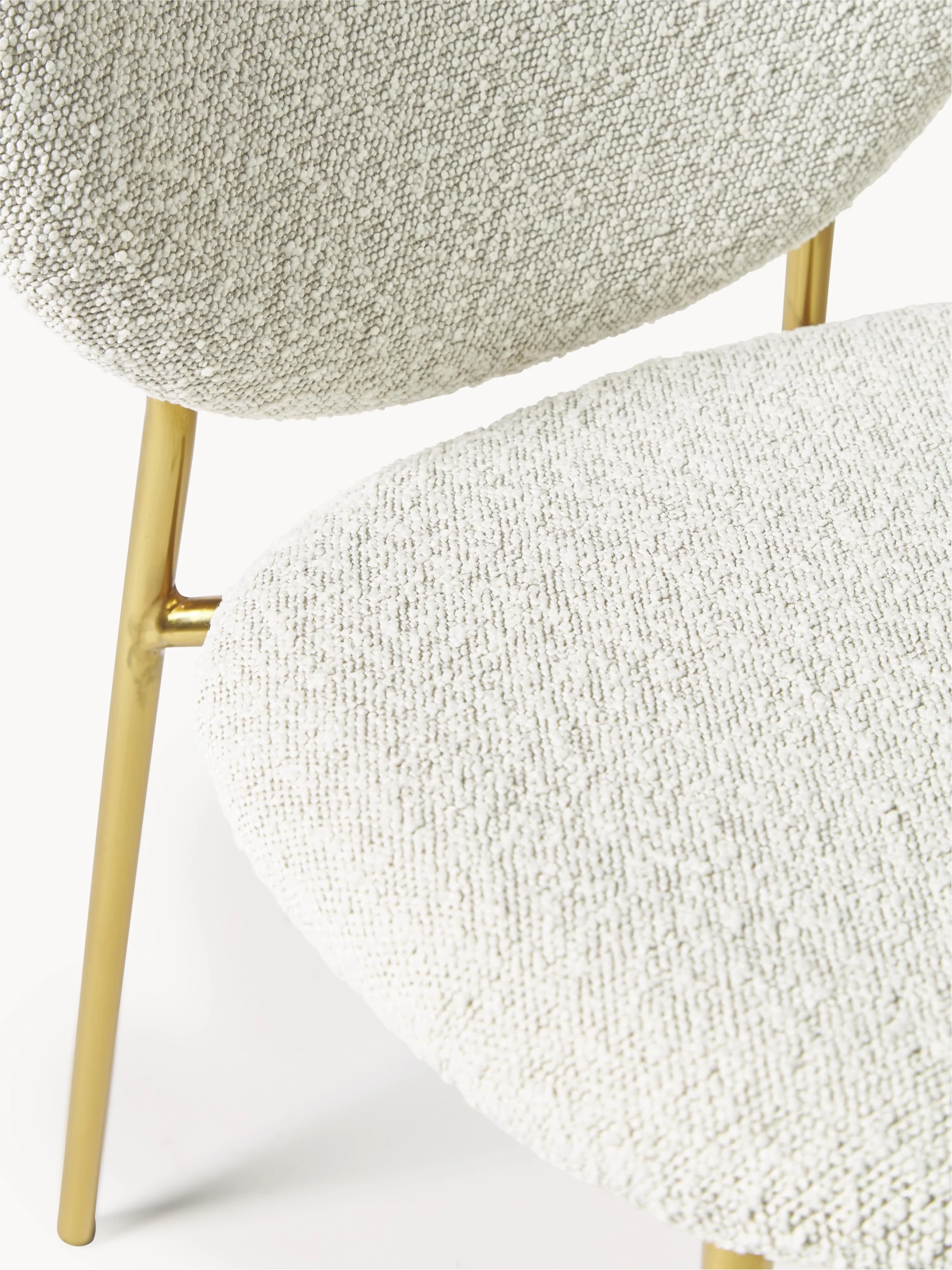 Bouclé gestoffeerde stoelen Ulrica, 2 stuks