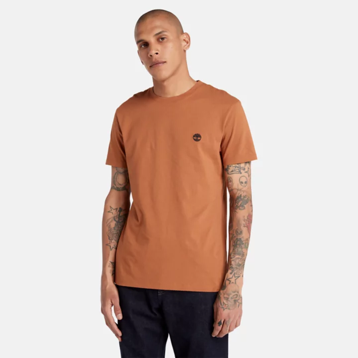 Camiseta Dunstan River Crewneck Masculina na cor marrom