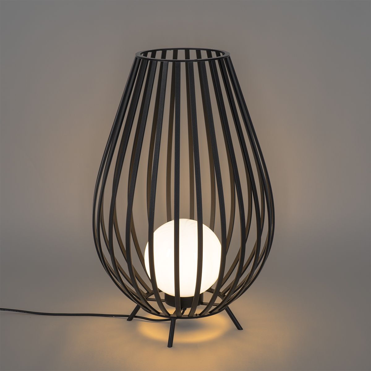 Set van vloerlampen zwart met opaal 110 cm en 70 cm - Angela
