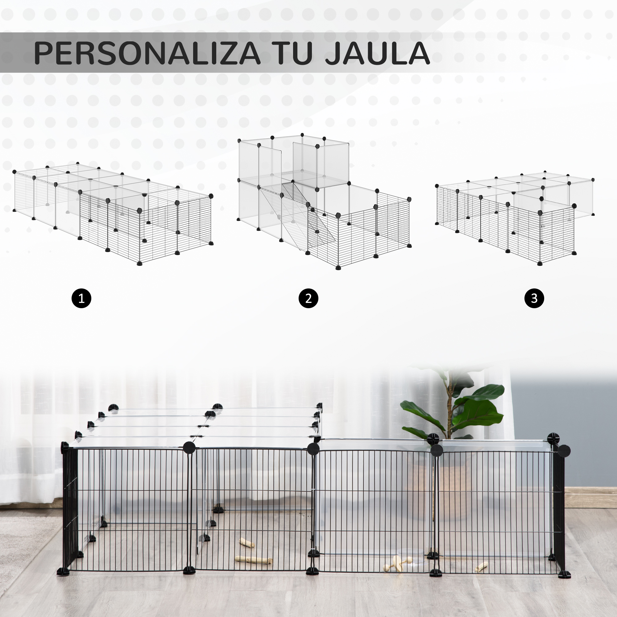 Gaiola transparente para animais de estimação PawHut