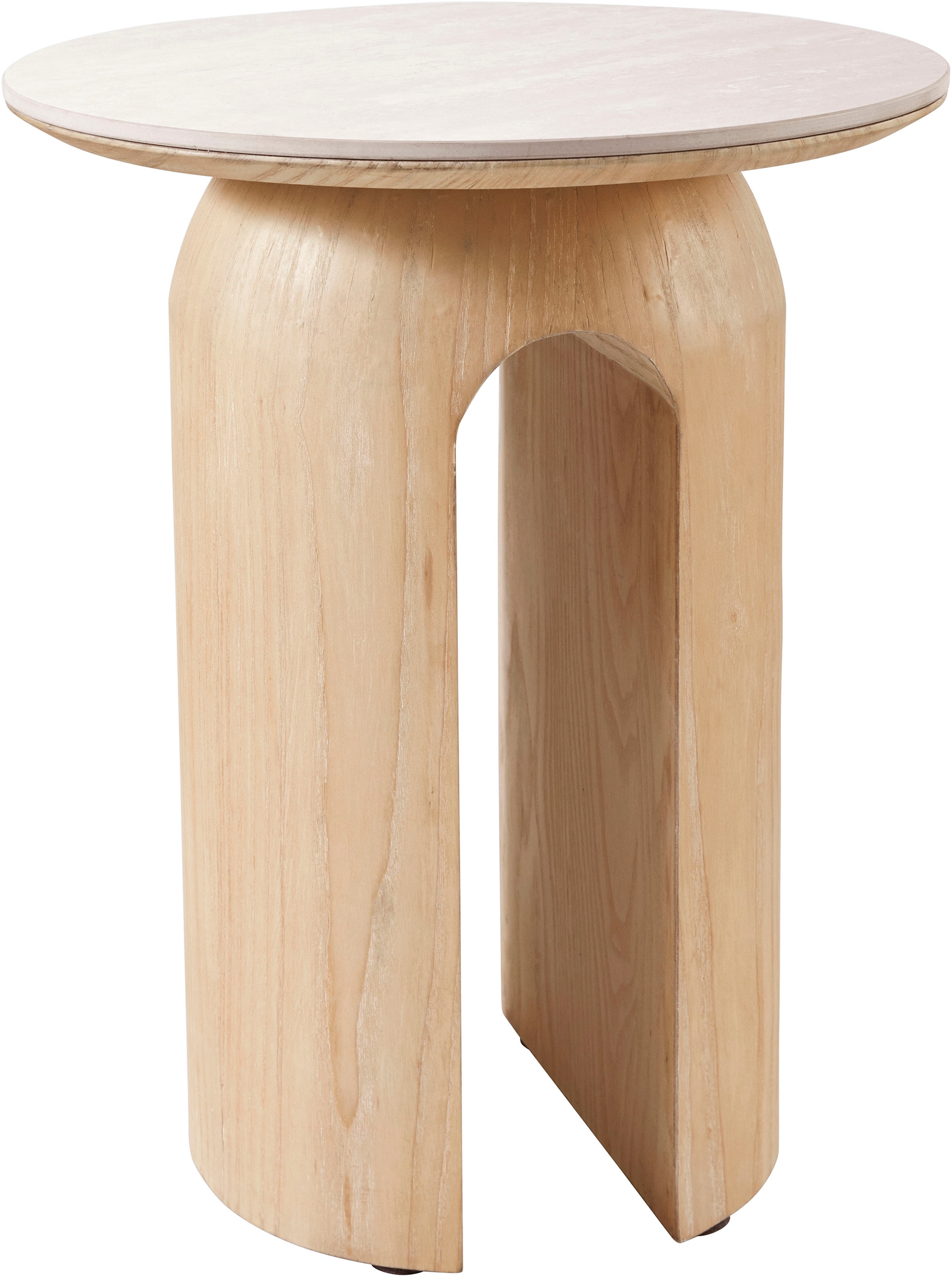 homsy by Ana Johnson Beistelltisch »Laysy« Holzdesign aus Esche, U-Form, Keramik Tischplatte, Breite 45 cm