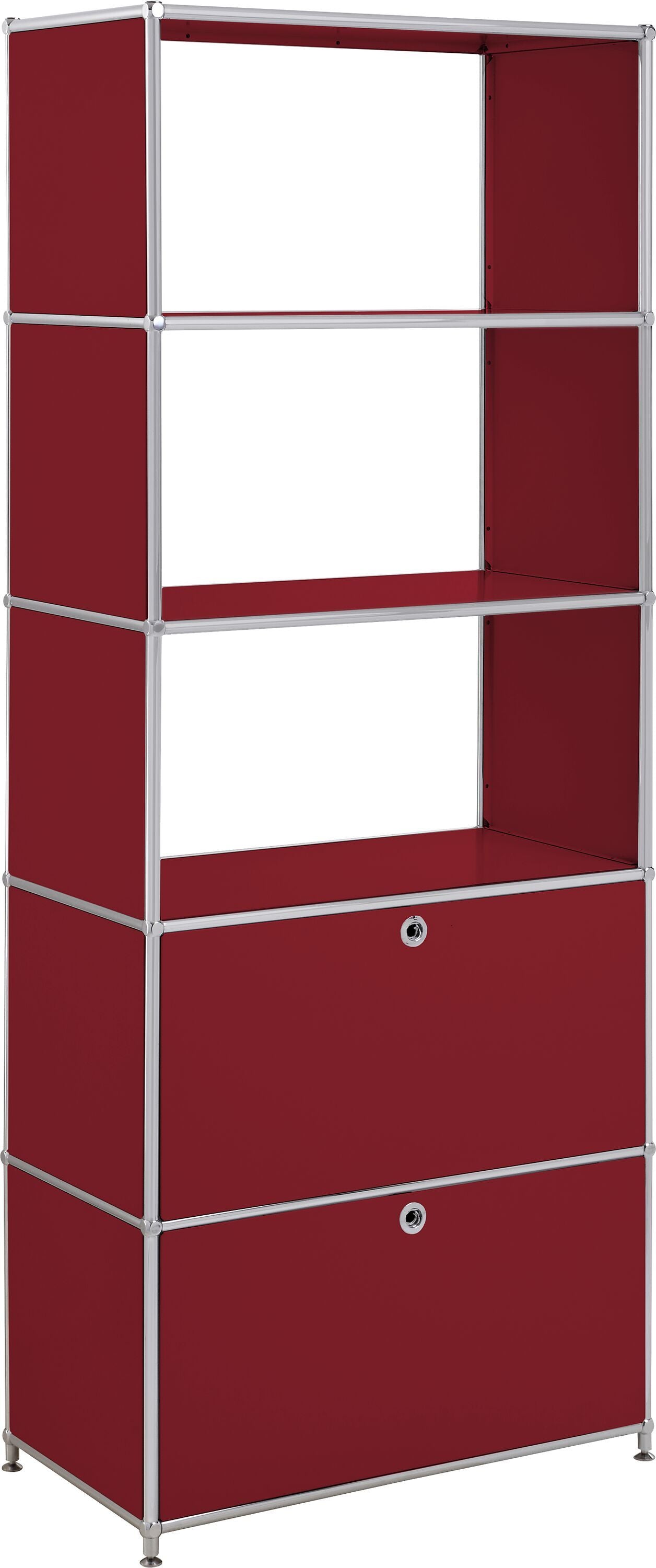 FLEXCUBE Regal - Rot / B: 77.0 cm x T: 40.0 cm x H: 193.0 cm