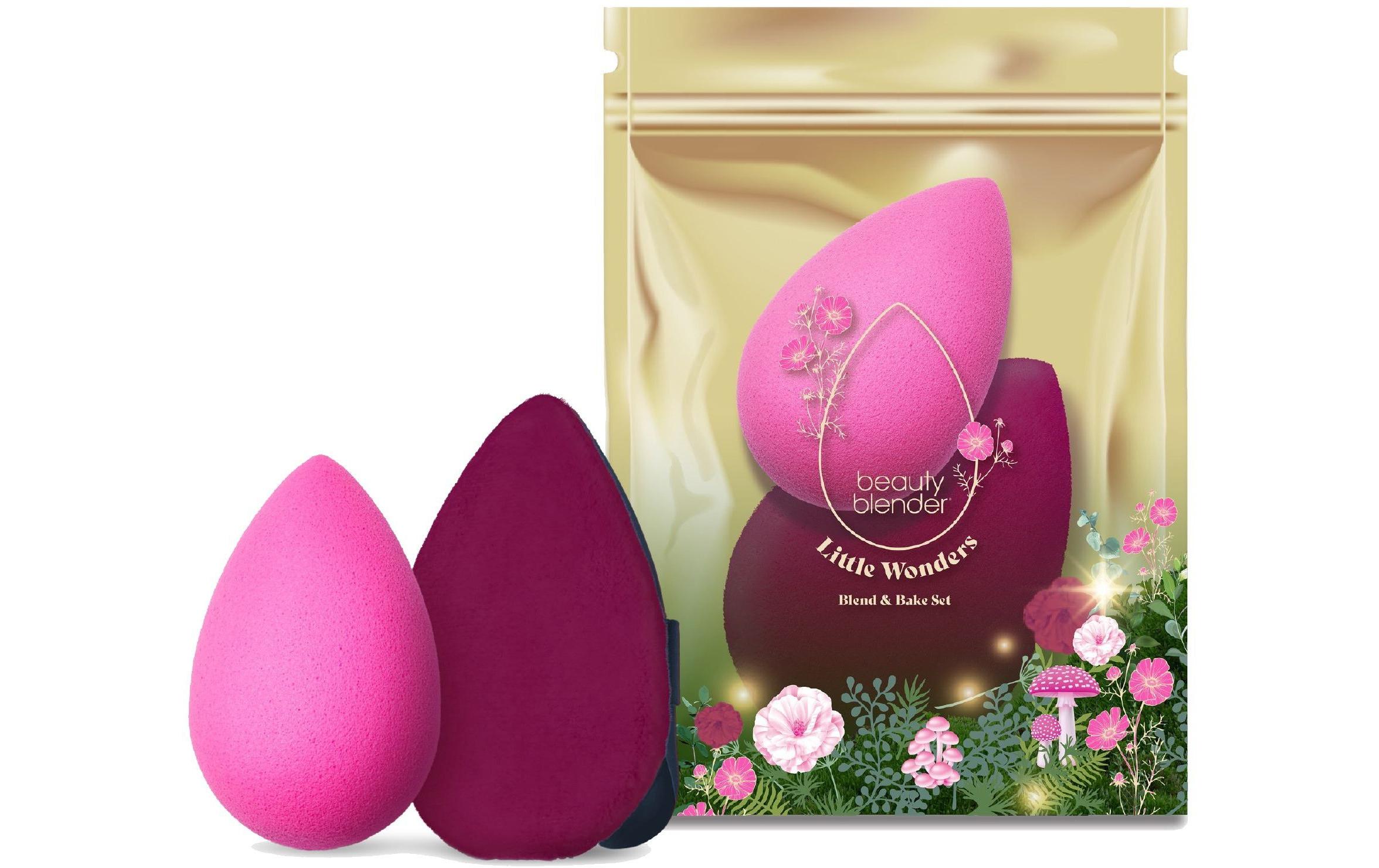 Make-up-Schwamm Little Wonders 2-teiligDoppelseitige Puderquaste und Make-up-Schwamm für einen makellosen Teint