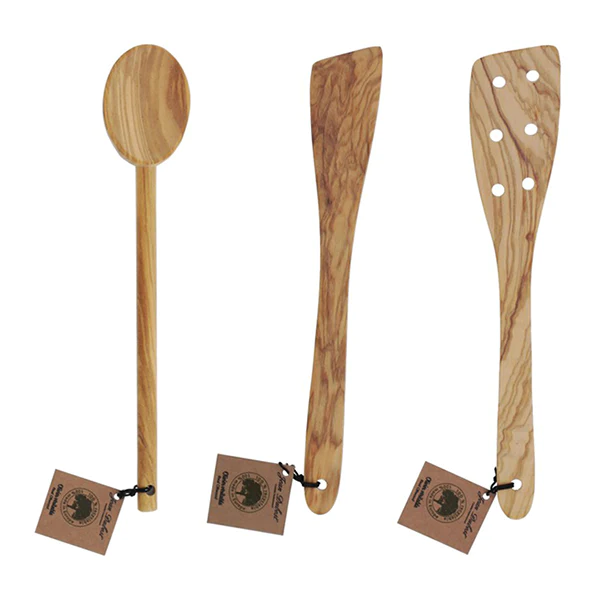 Set 3 pièces ustensiles de cuisine en bois d'olivier Jean Dubost