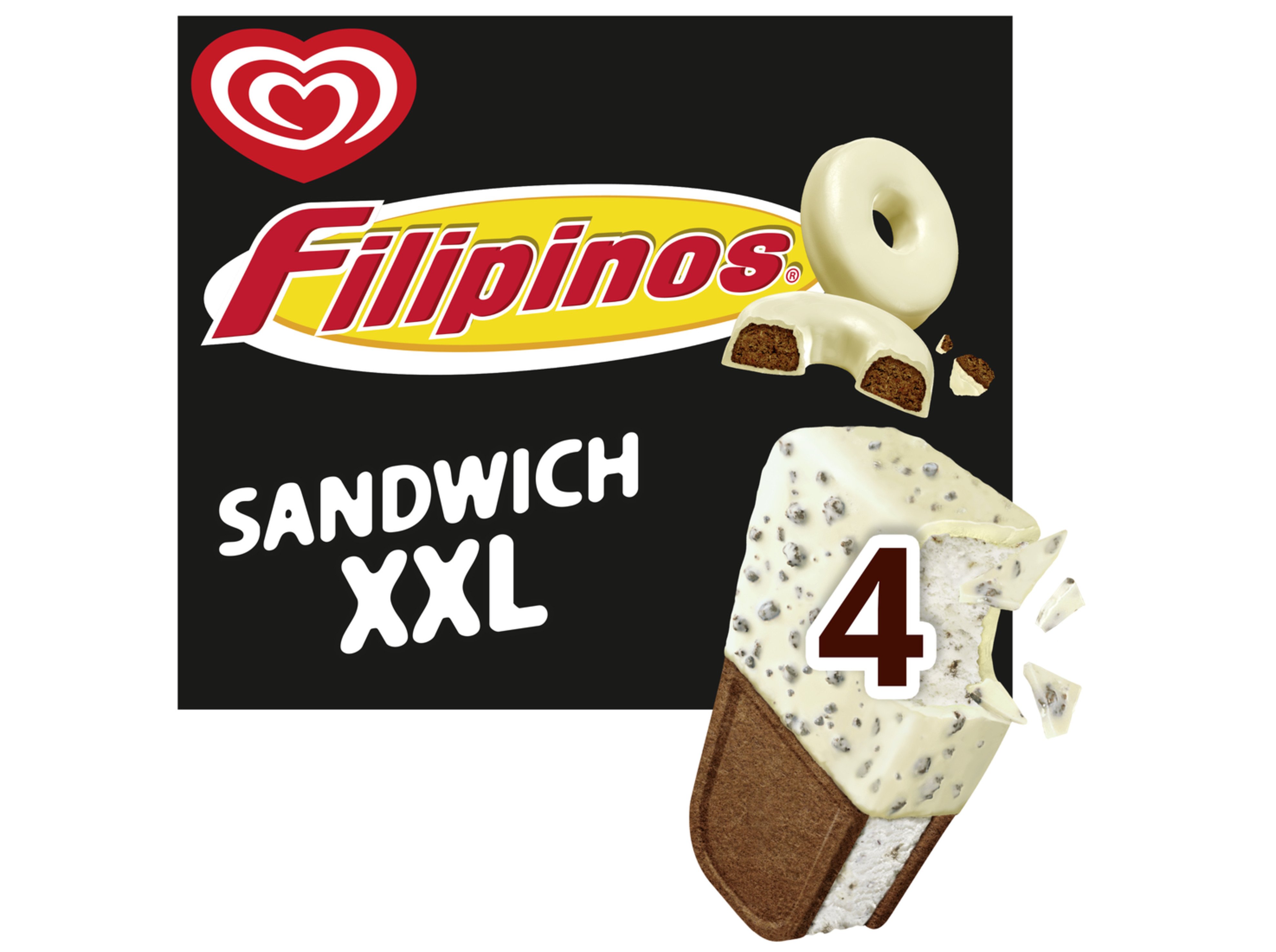 GELADO OLÁ SANDWICH XXL FILIPINOS 4X130ML