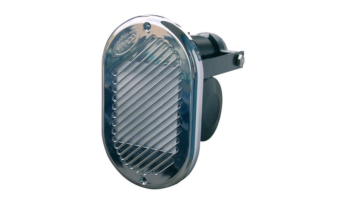 El-horn 12V til indbygning forkromet