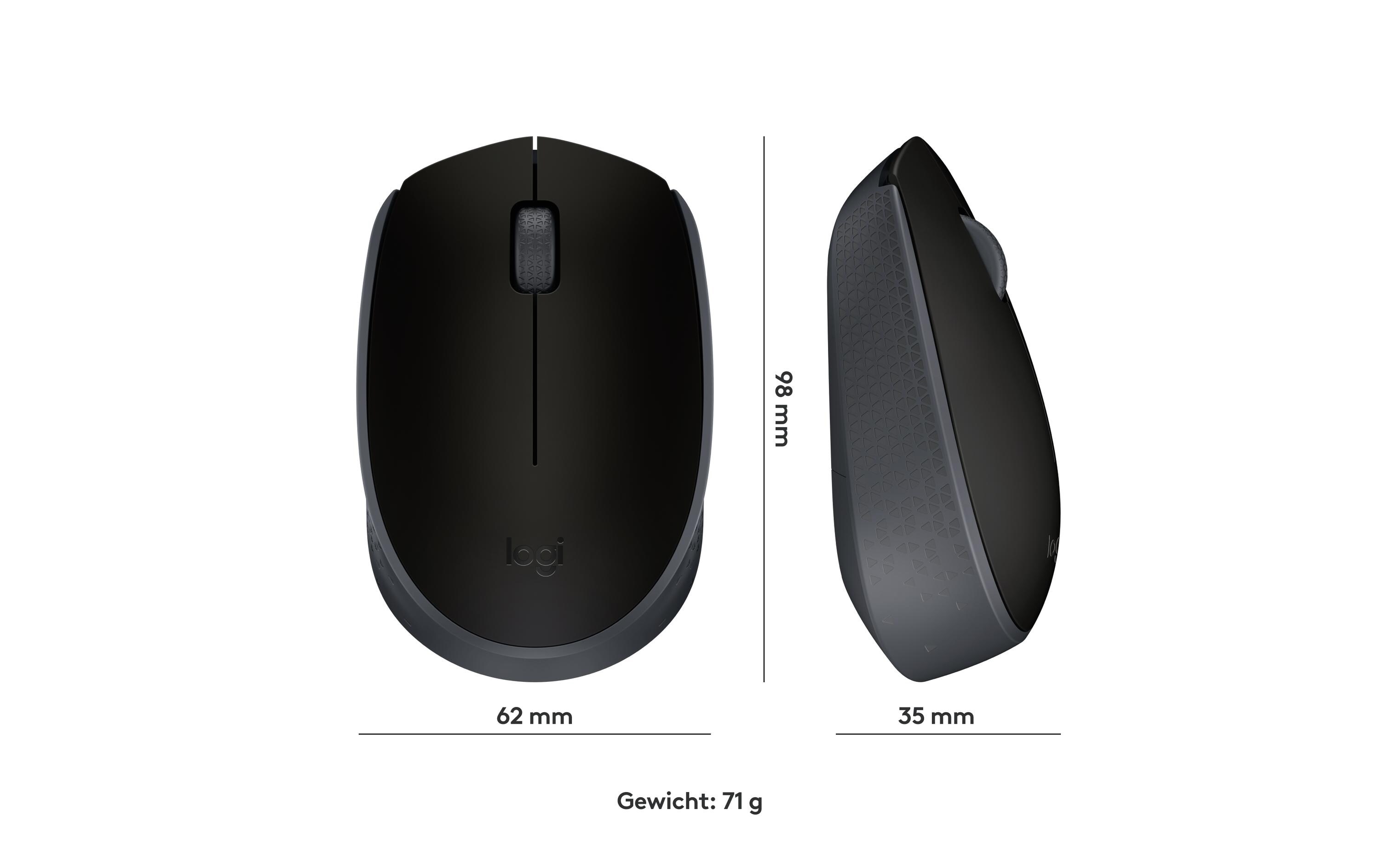 Maus B170Kleine Wireless-Maus, schwarz