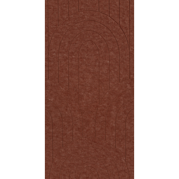 Viltpaneel gebogen lijnen terra 120x60 cm 2 stuks