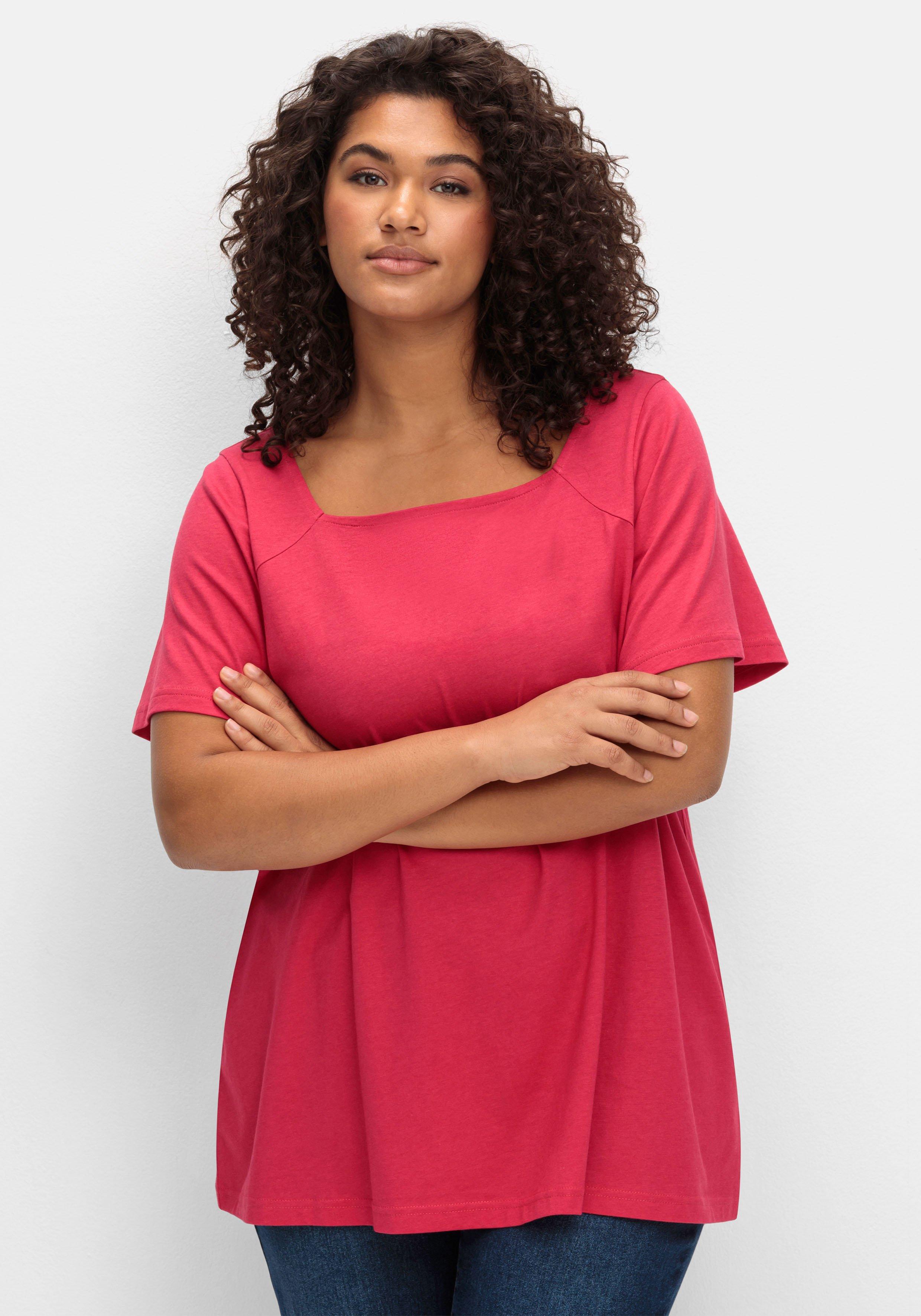 Shirt mit Flügelärmeln und Karree-Ausschnitt