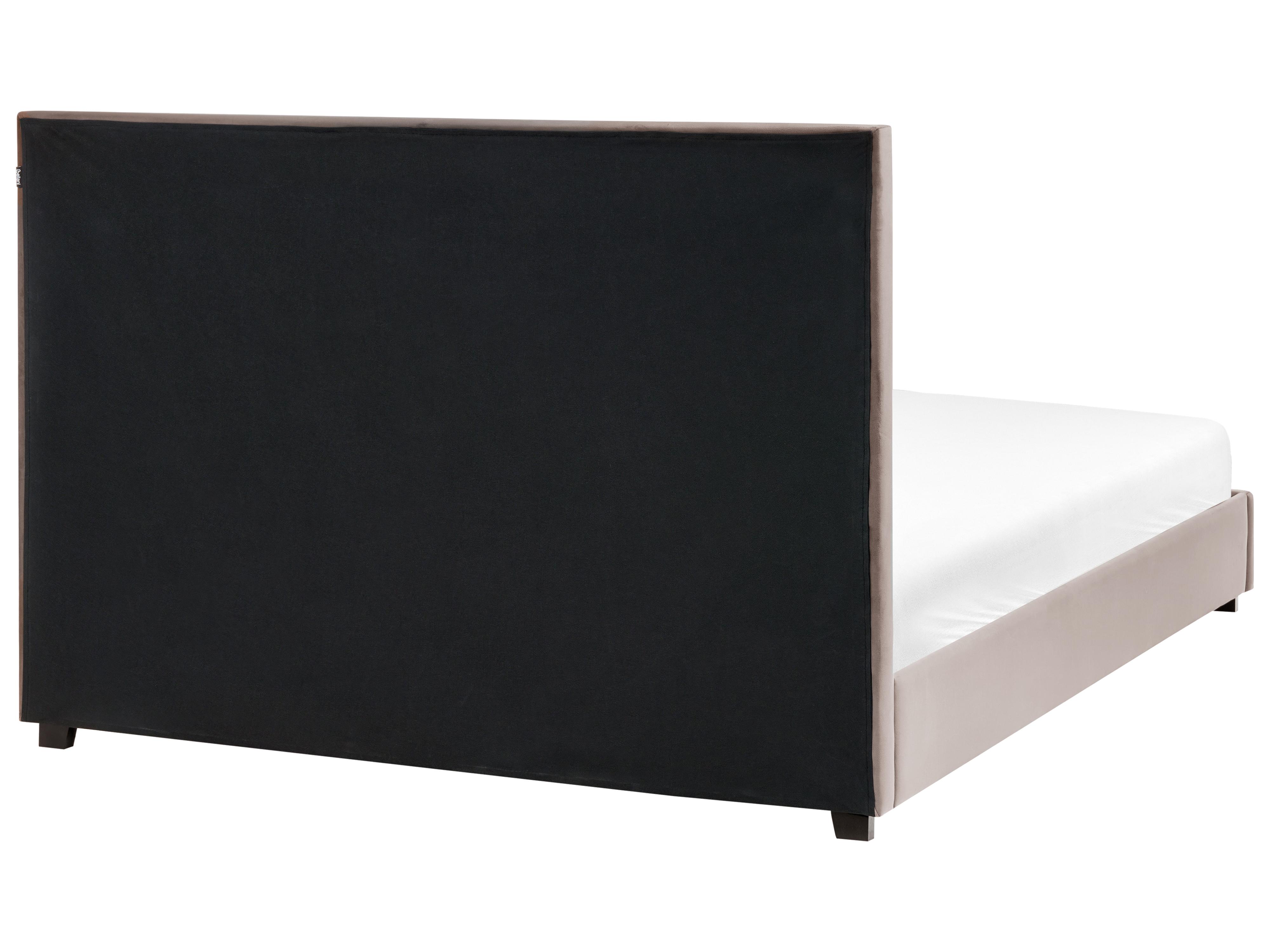 Bed Fluweel ROUEN 160 x 200 cm Taupe