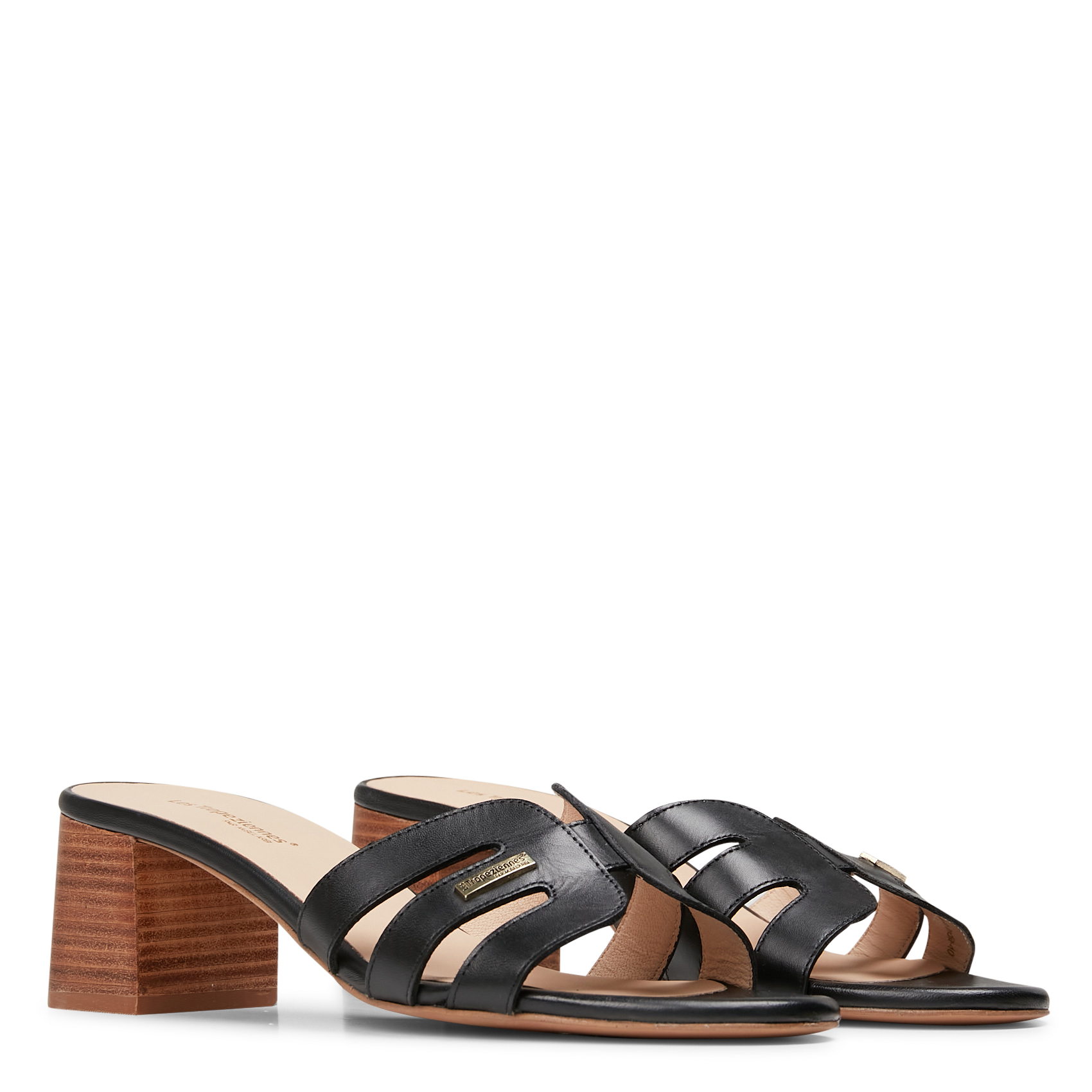 LIVIA - Sandales à talons en cuir | Noir