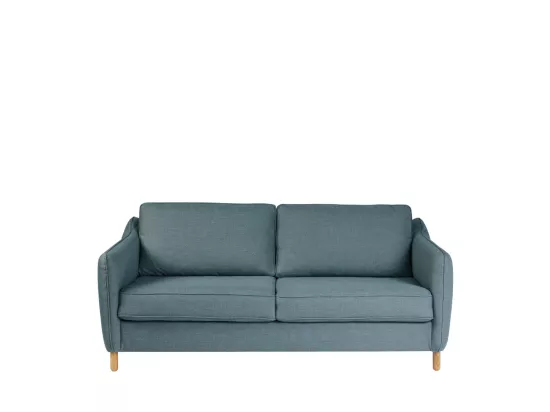 Vornay - Canapé convertible express 3 places en tissu - Bleu pétrole