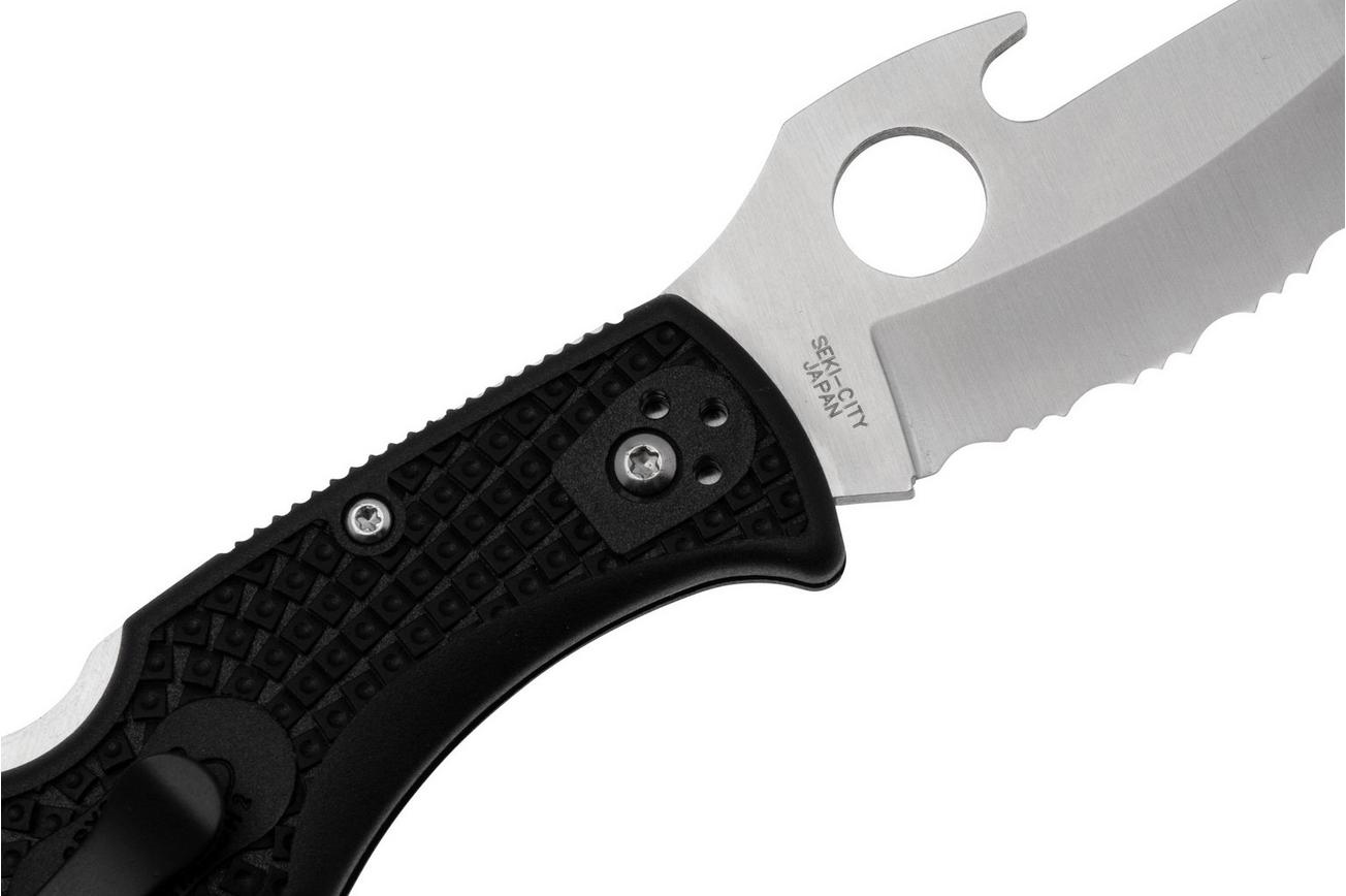 Spyderco Matriarch 2 Emerson Opener C12SBK2W Black FRN, serrated zakmes